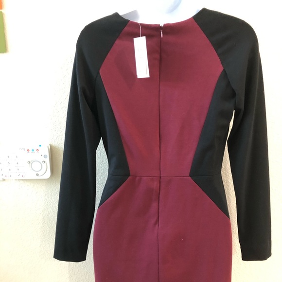 Banana republic- Burgundy/blk color block dress - Picture 5 of 5